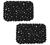 Echehi Lot de 2 tapis de protection d'évier 40 x 30 cm à découper soi-même pour évier de cuisine en acier inoxydable à drainage rapide pour vaisselle et verrerie, noir