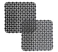 Echehi Lot de 2 Tapis Evier Cuisine, 27 x 27 cm, Tapis Evier à Faire Soi-Même pour Evier de Cuisine, Tapis D'évier à Drainage Tapide pour Vaisselle, Verrerie, Légumes. Noir