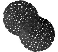Echehi Lot de 2 Tapis Evier Cuisine, 29 x 29 cm, Tapis Evier à Faire Soi-Même pour Evier de Cuisine, Tapis D'évier à Drainage Tapide pour Vaisselle, Verrerie, Légumes. Noir