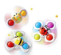 Echehi Lot de 3 Jouet Ventouse Bebe, Jouet Bain Bebe, Jeux Sensoriel Bebe. Insectes