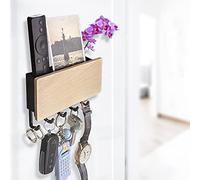 Echehi Porte Cléf Mural à 5 Crochets, Faciles à Installer, Petit Accroche Clé Mural, Porte Manteau, Porte Courrier, Adapté aux Zones D'entrée at Derrière Les Portes, Noir