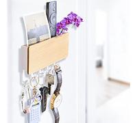 Echehi Porte Cléf Mural à 5 Crochets, Porte Clé Mural Faciles à Installer, Petit Accroche Clé Mural, Porte Manteau, Porte Courrier, Adapté aux Zones D'entrée at Derrière Les Portes, Blanc