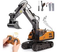 Echelle 1:20 Pelleteuse Télécommandée Jouet Garçon 3-8 Ans, 2.4GHz Tracteur Enfant Avec Effets Lumineux, Cadeau Et Jeux Exterieur