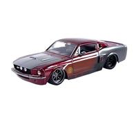 Échelle 1:24 pour Ford Shelby GT500 1967 Modèle Classique Antique Modèle Voiture Fini Ornements Scène Fête Jouets Non RC(Rouge)