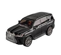Échelle 1:24 pour Modèle Voiture Alliage SUV LX600 Simulation Traction Sonore Et Lumineuse Collection Voitures Finies Métal Jouets Non RC(Noir)