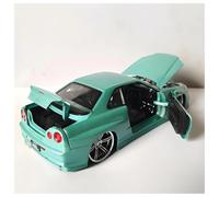 Échelle 1:24 pour Nissan Skyline GTR R34 2002 Supercar Alloy Car Model Collection Commémorative pour Les Passionnés Jouets Non RC(Vert)