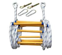 Échelle à Corde de Secours, 3 M Échelle de Corde de Bateau, Échelles de Cordes d'évacuation d'urgence avec 2 Crochet, pour Balcon et -Corps, voilier,Kayak, Canoë-Kayak, cCapacité de Charge 300kg