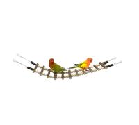 Échelle à oiseaux - 60 x 10 cm - Pont multi-niveaux - Balançoire d'escalade en bois - Jouet suspendu avec crochets - Accessoire pour perruche - Pour calopsitte, inséparable, pinson, sucre, jeu actif
