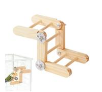 Échelle à oiseaux en bois naturel réglable, jouets interactifs pour animaux domestiques, calopsittes, poulets, aire de jeux extérieure, intérieur, patio, fenêtre, balcon, jardin, cour, hamac, jouet