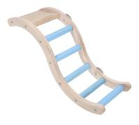 Échelle à Perroquet en Bois Bleu pour Cage d'oiseaux, Intérieur | Stimule L'esprit, Agrandit L'espace D'activité, Broyage des Griffes, Sûr à Mâcher, Métal et Bois