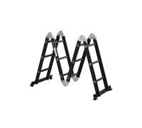 HOMCOM Echelle Aluminium Pliable Multifonction 5 Positions 3,7 m 12 échelons Certification NF EN131 Charge Max. 150 Kg Noir