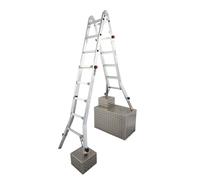 Échelle articulée en aluminium - KRAUSE - TeleVario 4*5 échelons - Hauteur max. 6 4 m - Réglage individuel des pieds