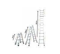 Echelle articulée et télescopique pliante en aluminium 4x3 marches 2,81m