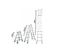 Echelle articulée et télescopique pliante en aluminium 4x4 marches 3,88m