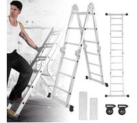 Échelle articulée - LARS360 - 6 en 1 - Aluminium - 3 4 m - 4x3 (12 marches) 150 kg