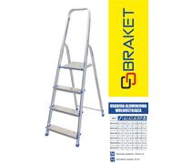 ÉCHELLE AUTOPORTANTE EN ALUMINIUM 145 CM 3 MARCHES + PLATEFORME - BR-00-1203