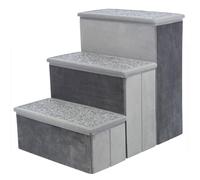 Échelle avec Espace de Rangement, 34 × 45 × 50 cm, Gris
