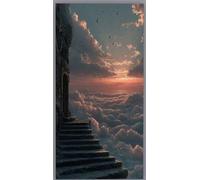 Échelle céleste Diamond Painting Adulte, Diamond Painting Nuage Broderie Diamant Kit Complet, Bricolage 5D Cristal Point de Croix Puzzle Tableau Perle pour Salon Murale Décoration 60x120cm ws24-c7