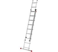 Echelle coulissante à Main 2 Plans 2x9 échelons 4,2m/5,15m en Aluminium Hailo ProfiStep Duo