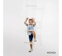 Échelle d’escalade en bois & corde de coton 5 échelons pour enfant