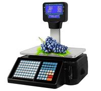 Échelle d’Impression d’étiquettes de Prix numérique, écran LCD Double Face de 30 kg / 60 LB, échelle de calcul de Prix Imprimante Thermique Échelle de Code-Barres électronique Caisse enregis