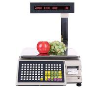 Échelle d’Impression d’étiquettes de Prix numériques, écran LCD Double Face Échelle de calcul de Prix Commercial Imprimante Thermique Balance de Code-Barres électronique Caisse enregistreuse
