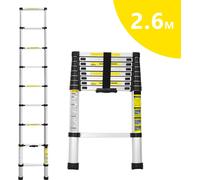 Echelle d'appui Wolketon 2.6m Echelle télescopique Aluminium Echelle double Echelle pliante Aluminium