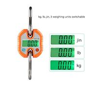 Échelle de bagages numériques Échelle de poisson avec une fonction de suivi de suivi zéro 150 kg à double gamme Échelle de suspension numérique pour les achats de pêche au voyage (Orange)