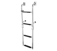 Échelle de bain pliable - 4 marches - En acier inoxydable - Extensible - Avec marches antidérapantes - Charge : 150 kg - Pour piscine/bateau
