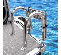 Échelle de Bain Pliante Robuste en Acier Inoxydable à 4 marches pour Ponton et Yacht, échelle télescopique pour Quai de Bateau, accès Durable et sécurisé à la Piscine