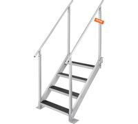 Echelle de bain VEVOR 4 marches avec deux mains courantes Echelle de bateau 800x1850x1750mm Echelle de piscine en alliage d'aluminium Echelle d'escalier 250kg Capacité de charge 55x10cm Pédales Idéal