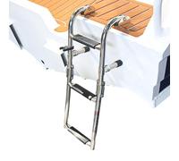 Échelle de bateau pliable, accessoires de ponton en acier inoxydable à 2 + 1 marches | pour nageurs, plongeurs, bateaux, lacs, maison, natation, embarquement, plage