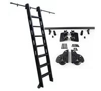 Échelle de bibliothèque roulante Kit de matériel de Voie de Rail d'échelle coulissante Rails coulissants Robustes | Échelles roulantes, pour étagère, entrepôt, Bar, Placard, système à roulet