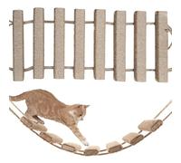 Échelle de Chat 20x10 Pouces Prime de Chat en Bois Suspendu enveloppé avec Une échelle de Chat résistante à la Corde à Lin pour Les Chats intérieurs, Les Fournitures de Chat