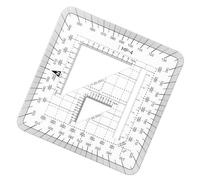 Échelle de coordonnées multifonctionnelle 10 x 10 cm Rapporteur pour travaux sur le terrain, étude géographique, ingénierie, dessin échelle