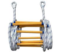 Échelle de corde 10 pieds d'échelle d'évacuation de feu robuste avec crochets, urgence non glissée en nylon pour l'escalade, le sauvetage, la survie, la sécurité à domicile et la formation