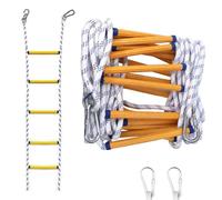 Echelle De Corde,15m Échelle De Sécurité Difficilement Inflammable avec Mousquetons,Convient Aux Maisons De 3 à 6 Étages,Aux Balcons Et Aux Rampes,avec Une Capacité De Charge Allant Jusqu'à 200 Kg