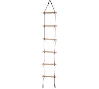échelle de corde 210 cm 6 marches 30 cm bois marron clair