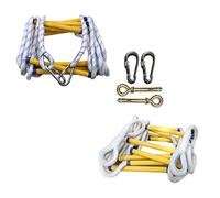 Échelle de Corde de Sauvetage Domestique, résistante à l'abrasion, antidérapante, Souple, dispositifs d'évacuation de sécurité for l'escalade en extérieur, résine technique/blanche/25 m 82 pi