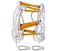 Échelle de Corde D'évacuation Charge 200 kg Échelle de Secours Robuste avec Boucle Escalade d'Incendie pour Adultes Enfants 3M / 5M / 10M / 15M (15M)