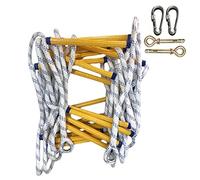 Échelle de corde d'évacuation d'urgence en cas d'incendie - Échelle de sécurité de 10 m pour monter et descendre des immeubles de 2, 3 ou 4 étages, évacuation rapide grâce à ses crochets, id