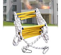 Échelle de corde d'urgence de 15 m avec mousquetons, échelle d'évacuation incendie portable pour une évacuation rapide, échelle de corde de sécurité pour les interventions de secours à domic