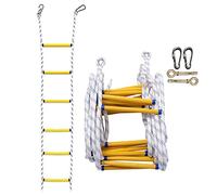 Échelle de Corde d'urgence pour évacuation Incendie Domestique, échelle Souple de 15 m pour bâtiments de 2 à 4 étages, échelle de Secours Portable pour Une évacuation Rapide et fac