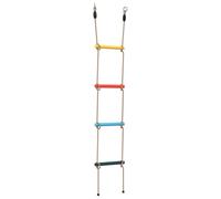 Échelle de Corde Multicolore pour Enfants avec 4 échelons en Plastique, Fixation sécurisée par Anneaux métalliques, Accessoire balançoire Jardin extérieur pour agilité et équilibre