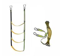 Échelle de corde pour bateau à 4 marches - Sangle réfléchissante haute visibilité - Aide de sécurité portable pour semi-rigides et canots - Clips en acier inoxydable - Design pliable pour la