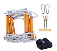Échelle de Cordes d'évacuation, 3M Échelle de Secours de Sécurité avec 2 Crochets,pour la Maison de 2 Étages Fenêtre Balcon Balustrade,Ignifuge et Résistant Charge Jusqu'à 200kg(10FT/3M)