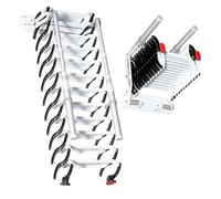 Échelle de grenier à 9 marches - Montage mural - Avec 2 mains courantes - Charge : 300 kg - Pour greniers, garages et toits (9 marches)