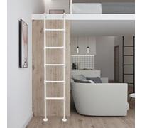 Échelle de grenier blanche à fixation murale en métal robuste pour fenêtre et puits de lumière, échelle de sortie pour sous-sol,pour maison,dortoir,bibliothèque,lit superposé pour camping-car,terrasse