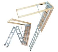 Échelle de Grenier - DUOKU - Modèle A7 - Pliable en Aluminium - 12 Marches - 4 m de Hauteur