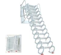 Échelle de Grenier Échelle Pliante pour Escaliers de Grenier Les Escaliers de Grenier à Montage Mural S'abaissent avec Accoudoirs Marches de Grenier Rétractables Acier Au Carbone épaiss(Size:3.3-3.5m)